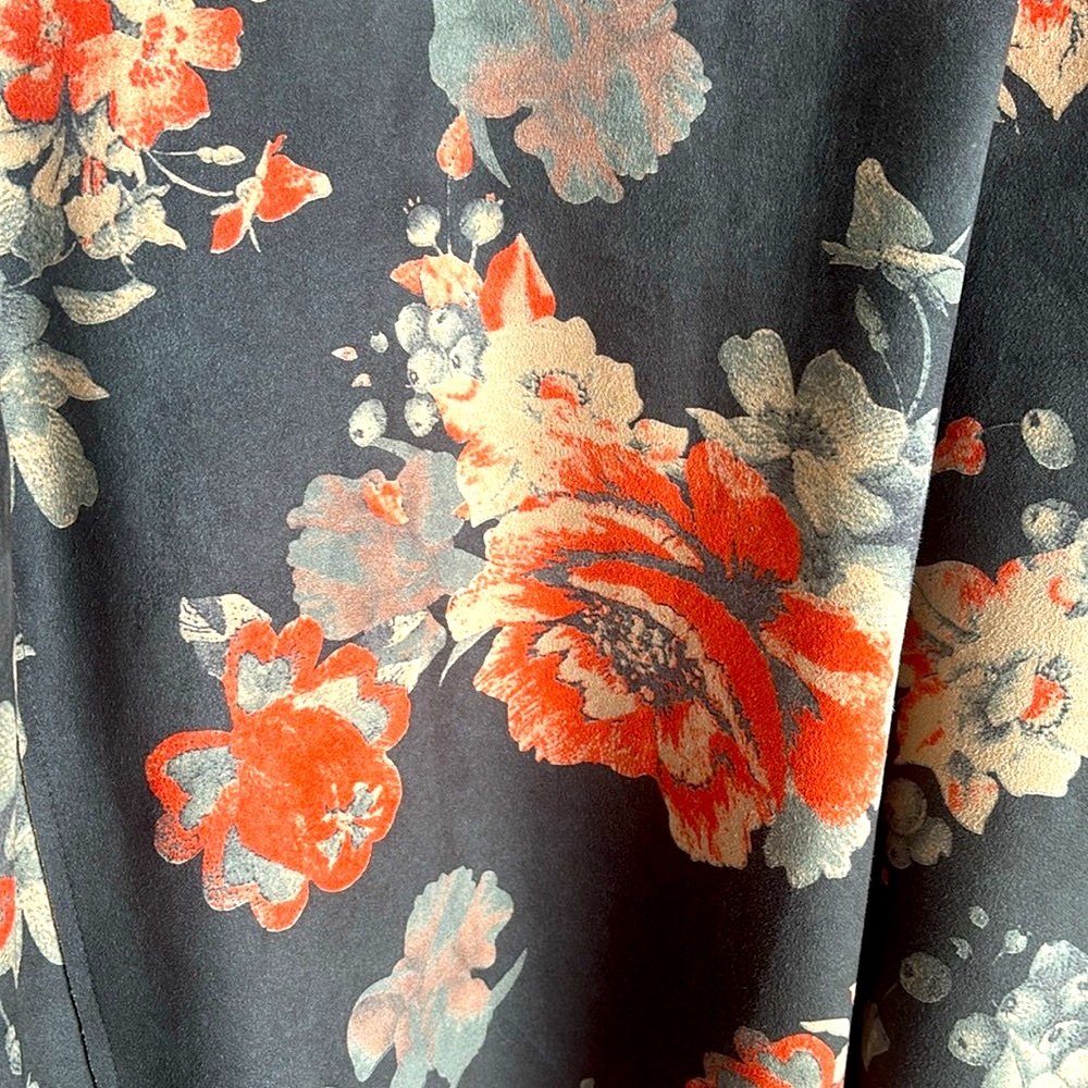 Chelsea & Theodore | Faux Leather Floral Cardigan 1x - Picture 10 of 11